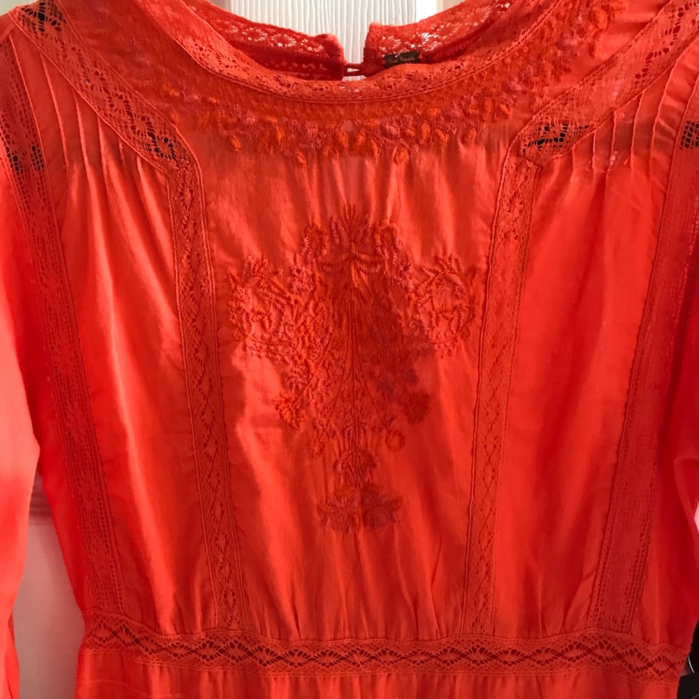 Free People Red Embroidered dress - Picture 4 of 7